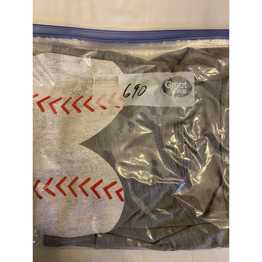 Lane Bryant Baseball Heart T-shirt‎ Gray Women's 26/28 Baseball Mom Mother's Day - Picture 6 of 6